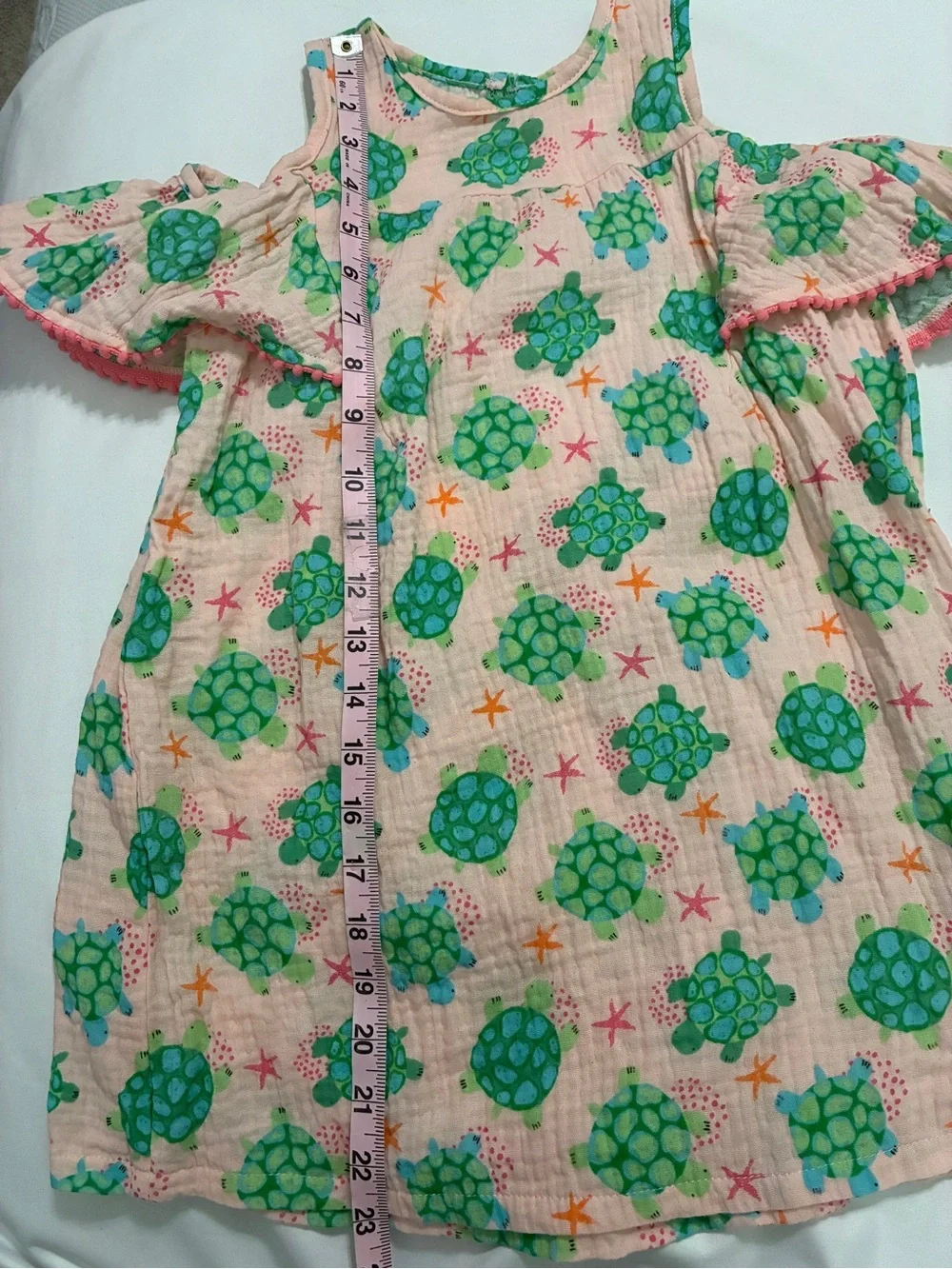 Mudpie Dress Size 5T Sea Turtle Cold Shoulder 100% Cotton Dress. Sweetness